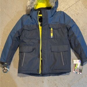 Navy Jacket with Bright Yellow Lining